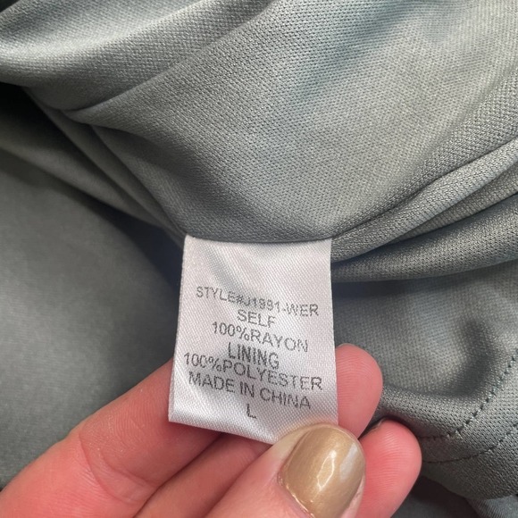 Wren & Ivory Sage Green Floral Embroidered Wrap Short Sleeve Maxi Dress Sz Large - Picture 5 of 11